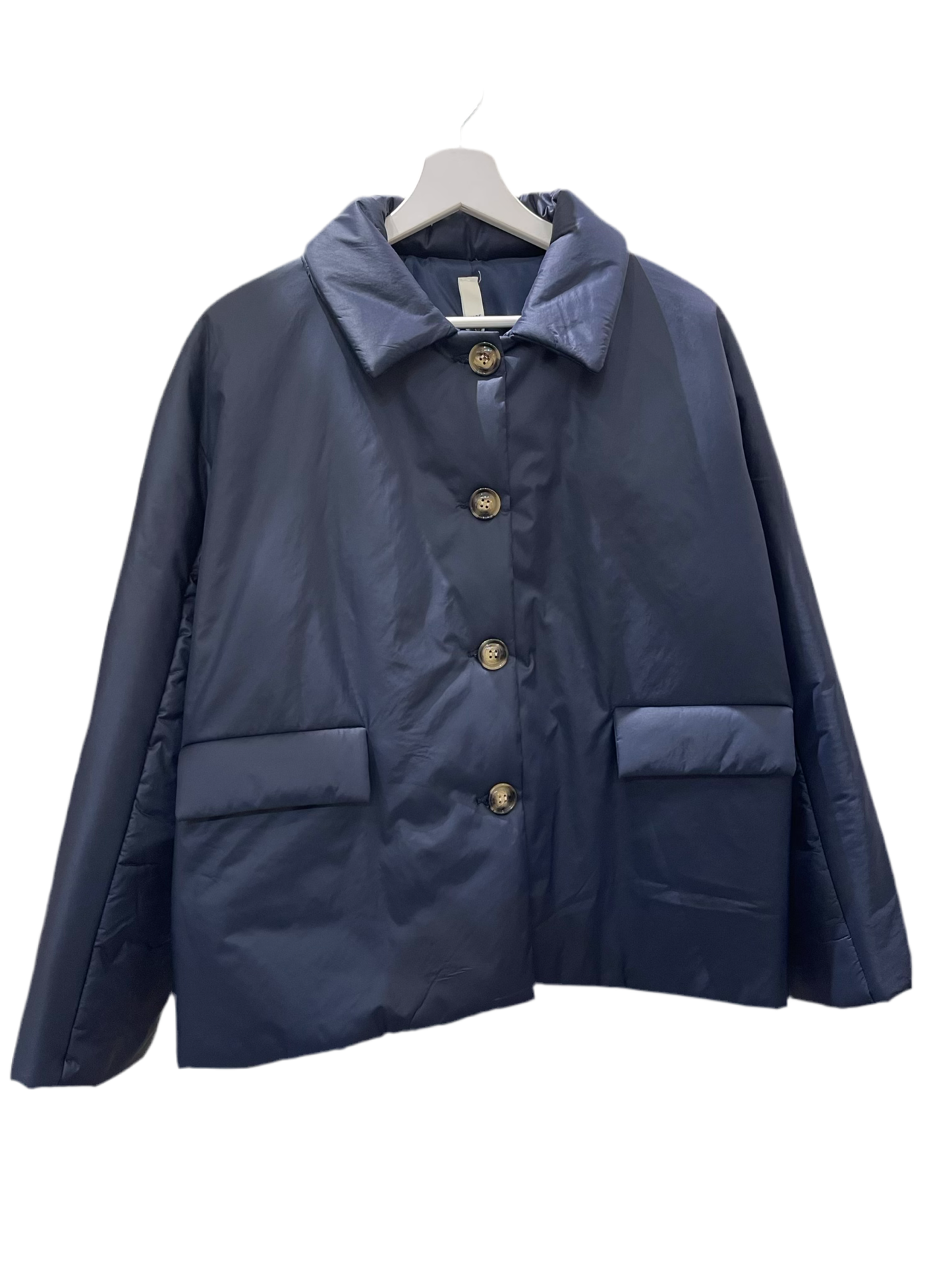 Piumino corto “Trench puff” Blu Unica