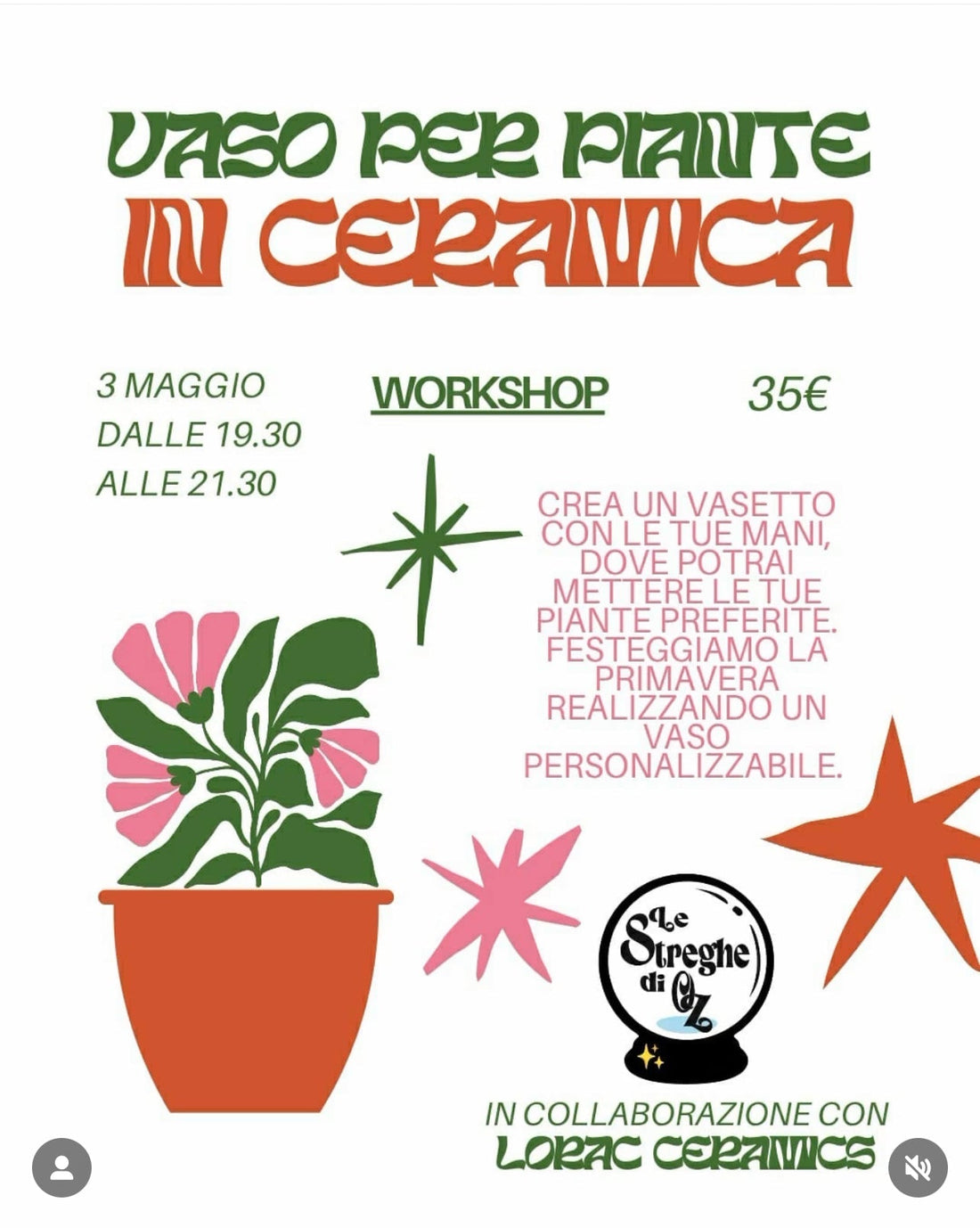 New lab vaso per piante in ceramica - Le Streghe Di Oz