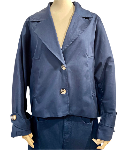 Trench corto blu