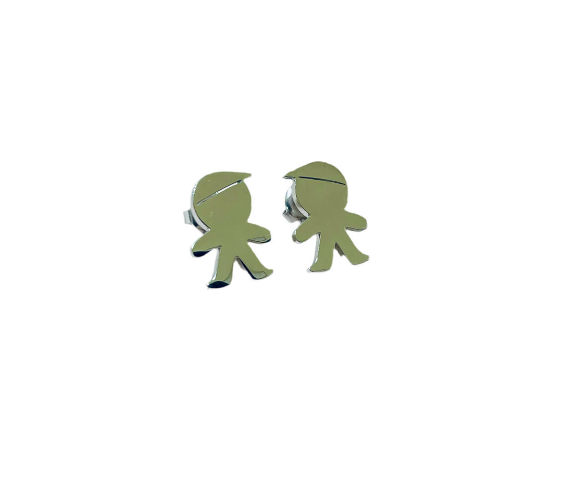 Orecchini lobo “Boy and Girl” Argento Boy Acciaio inossidabile