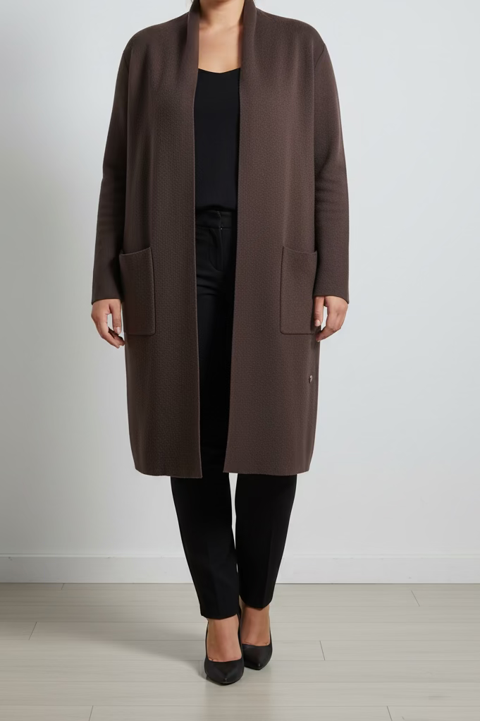 Cardigan “Soft hug” marrone scuro