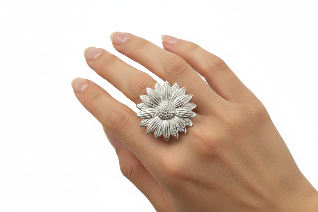 Anello Girasole Argento