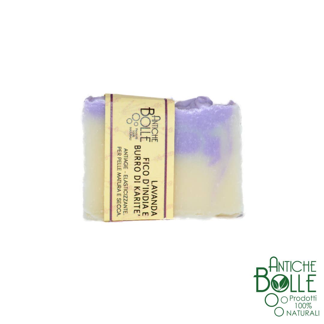 Sapone lavanda, gel di fico d'india e burro di karitè- Antiche bolle