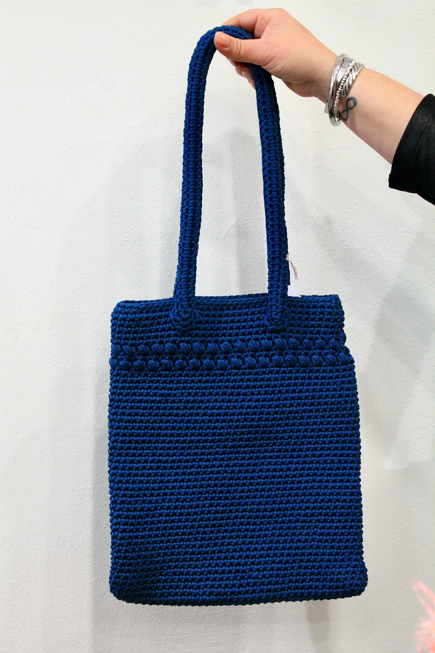 Borsa a spalla crochet petrolio