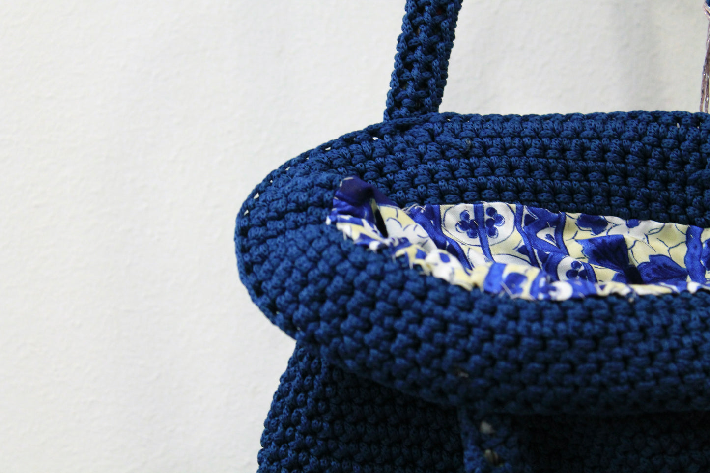 Borsa a spalla crochet petrolio