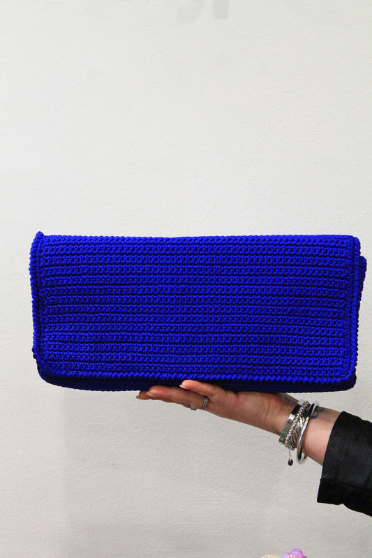 Borsa crochet blu elettrico